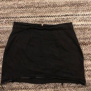 Black Denim Mini Skirt